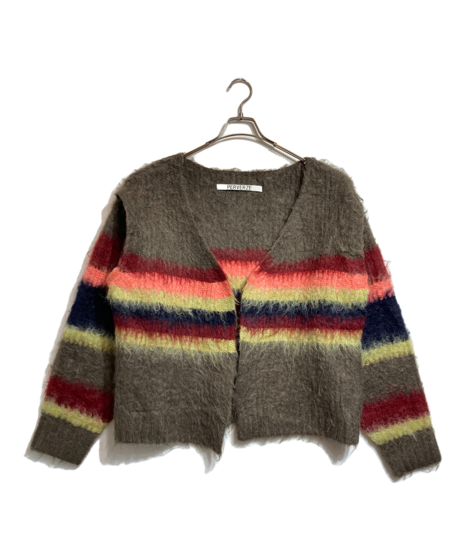 トップス perverze Thick Stripe Knit Cardigan Thick Stripe Knit Cardigan/Black｜PERVERZE | パーバーズの