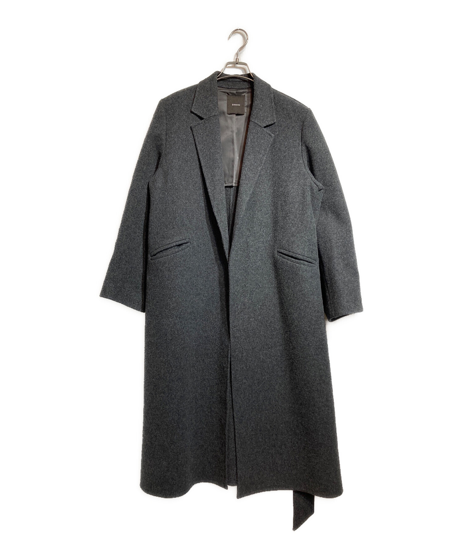 アニュアンス　リバーロングチェスターコート（チャコールグレー / Mサイズ） アニュアンス anuans リバーロングチェスターコート （KHAKI