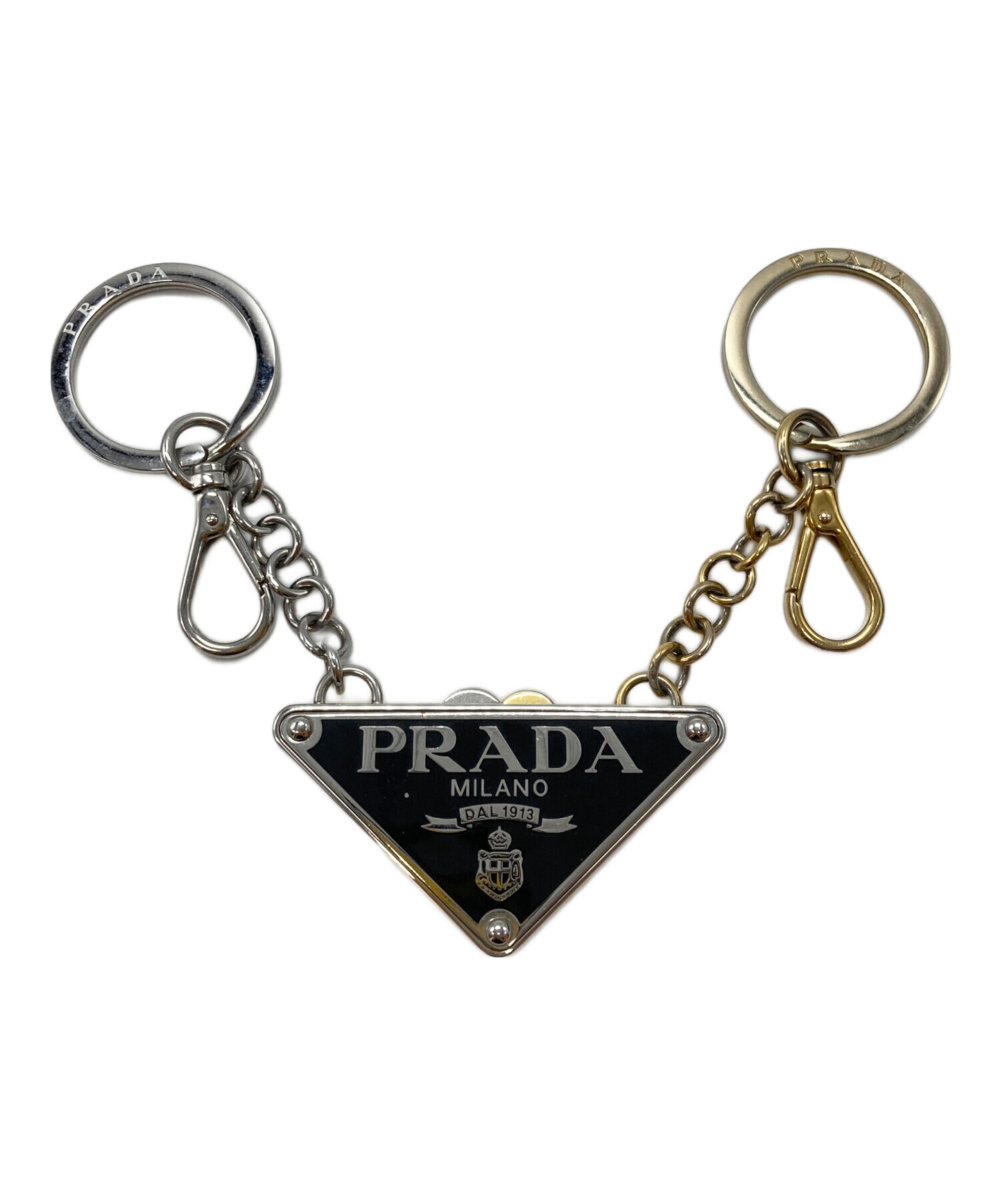 中古・古着通販】PRADA (プラダ) トライアングルロゴメタルキーリング