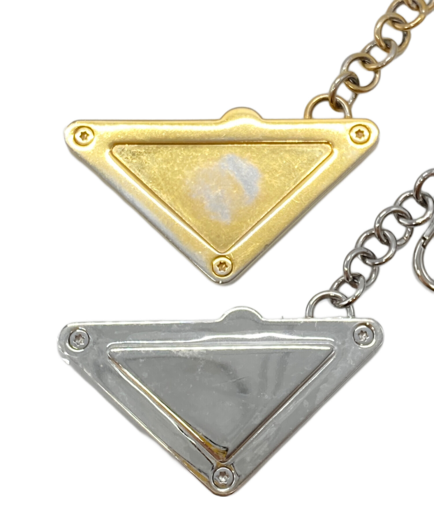 中古・古着通販】PRADA (プラダ) トライアングルロゴメタルキーリング