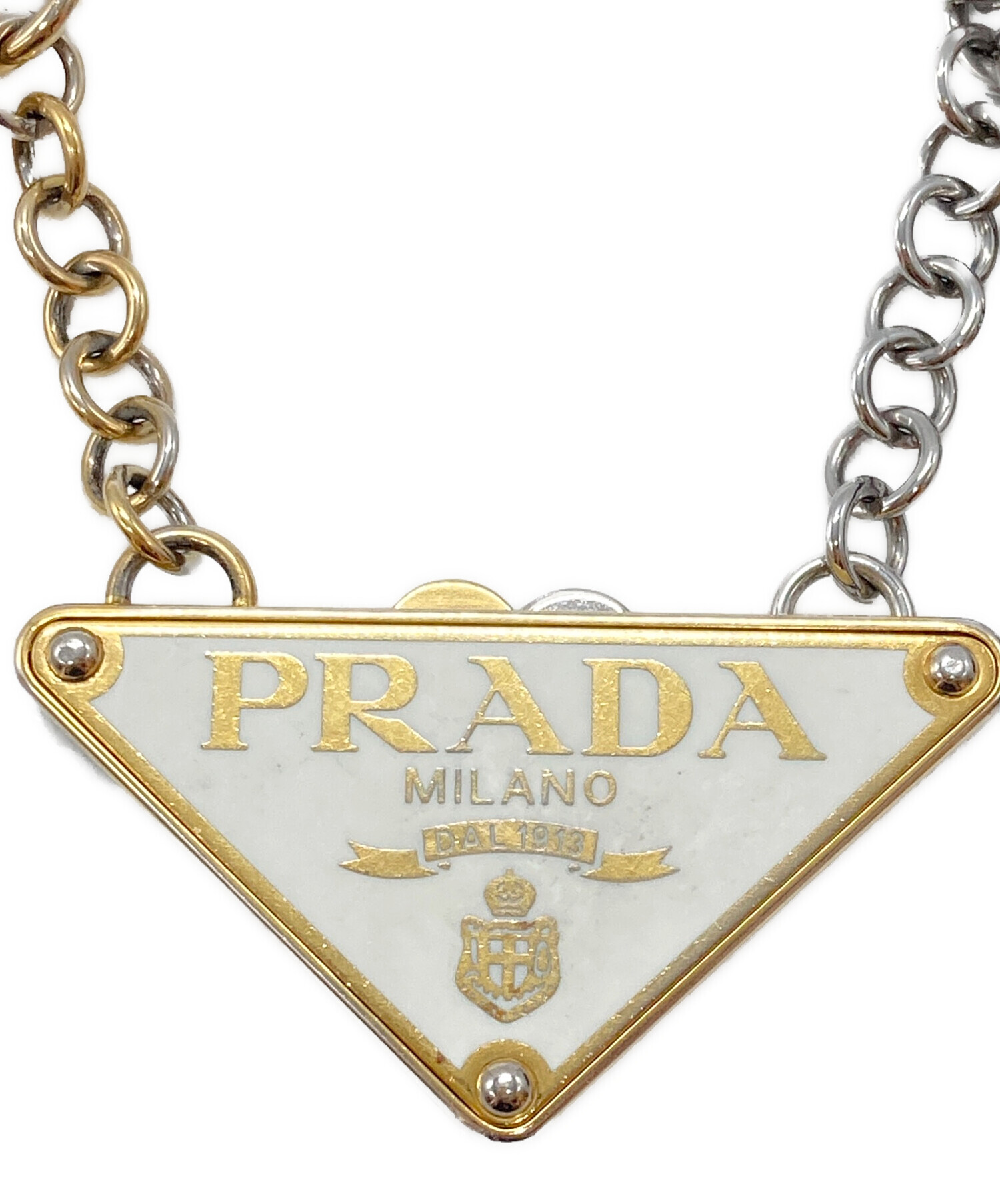 中古・古着通販】PRADA (プラダ) トライアングルロゴメタルキーリング