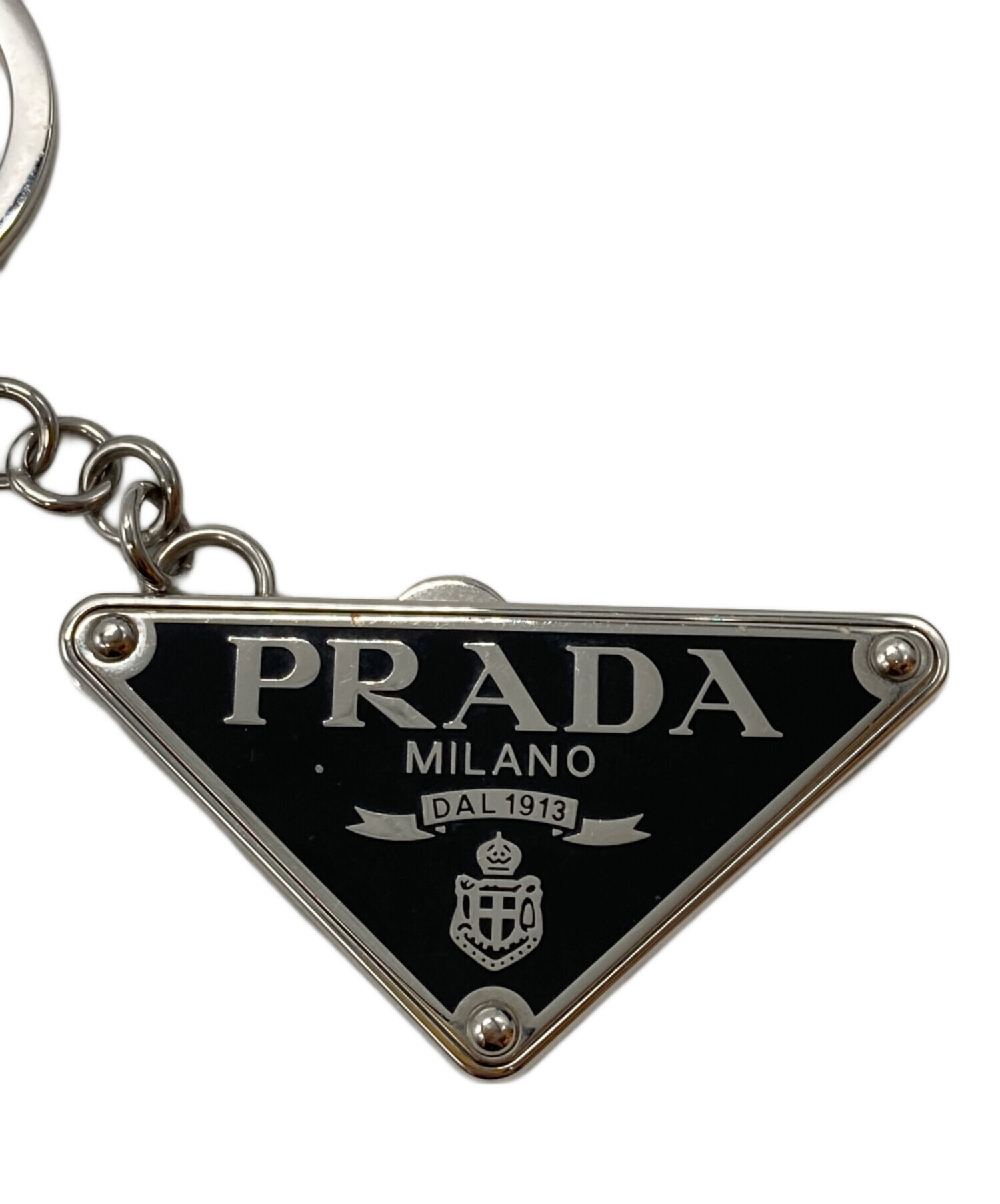 中古・古着通販】PRADA (プラダ) トライアングルロゴメタルキーリング