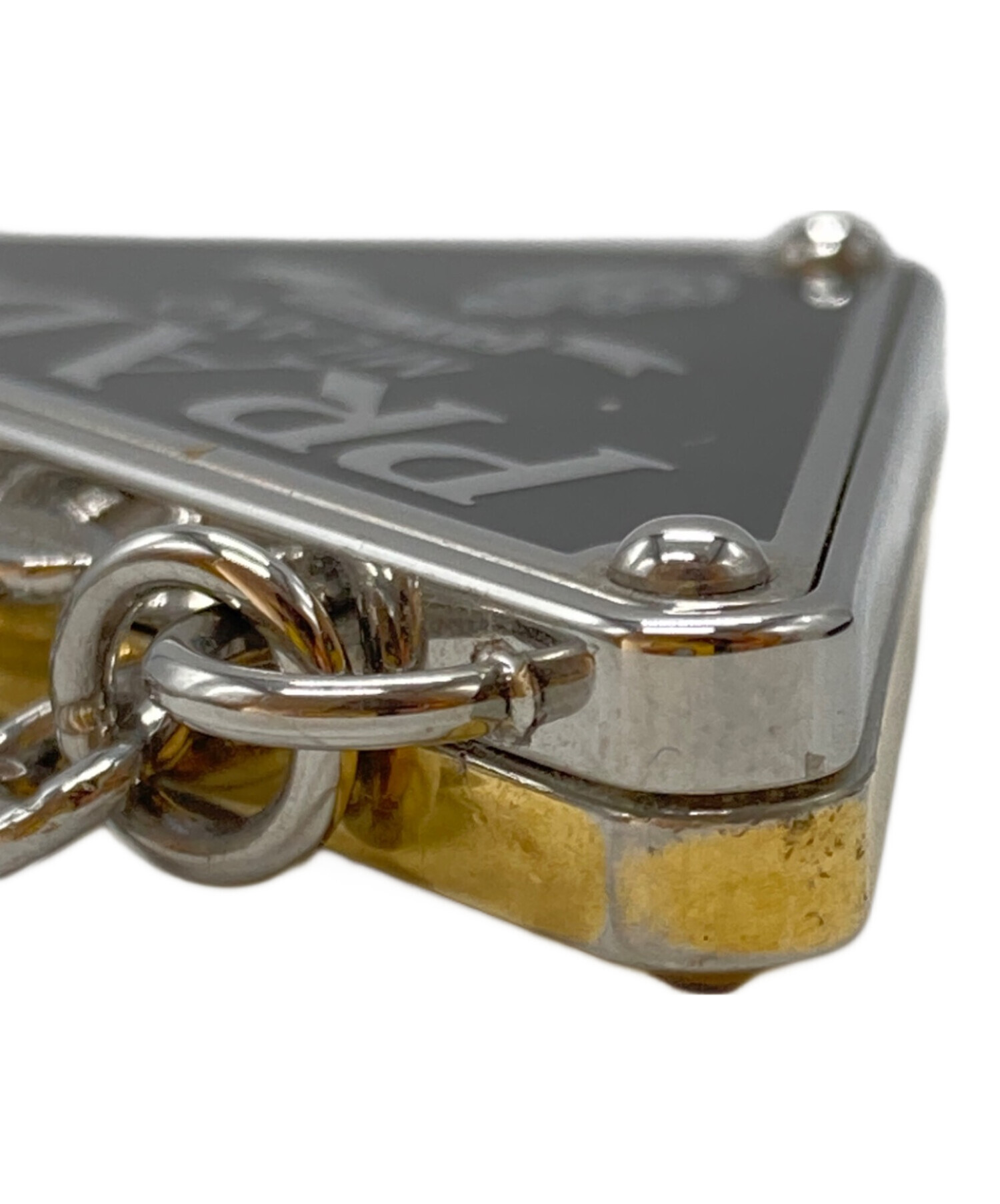 中古・古着通販】PRADA (プラダ) トライアングルロゴメタルキーリング