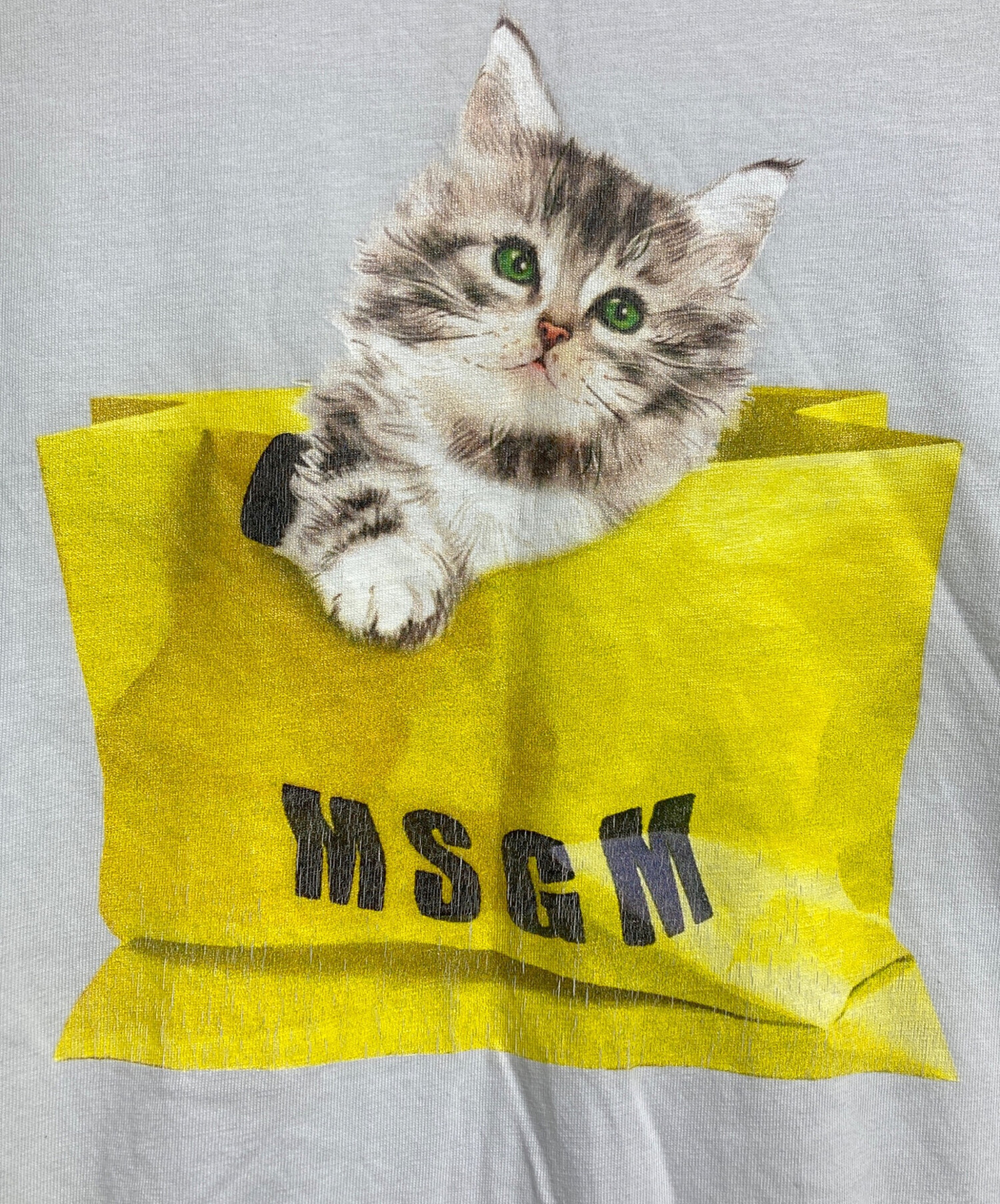 M☆出品　9/24 中古・古着通販】MSGM (エムエスジーエム) CAT LOGO BAG Tシャツ