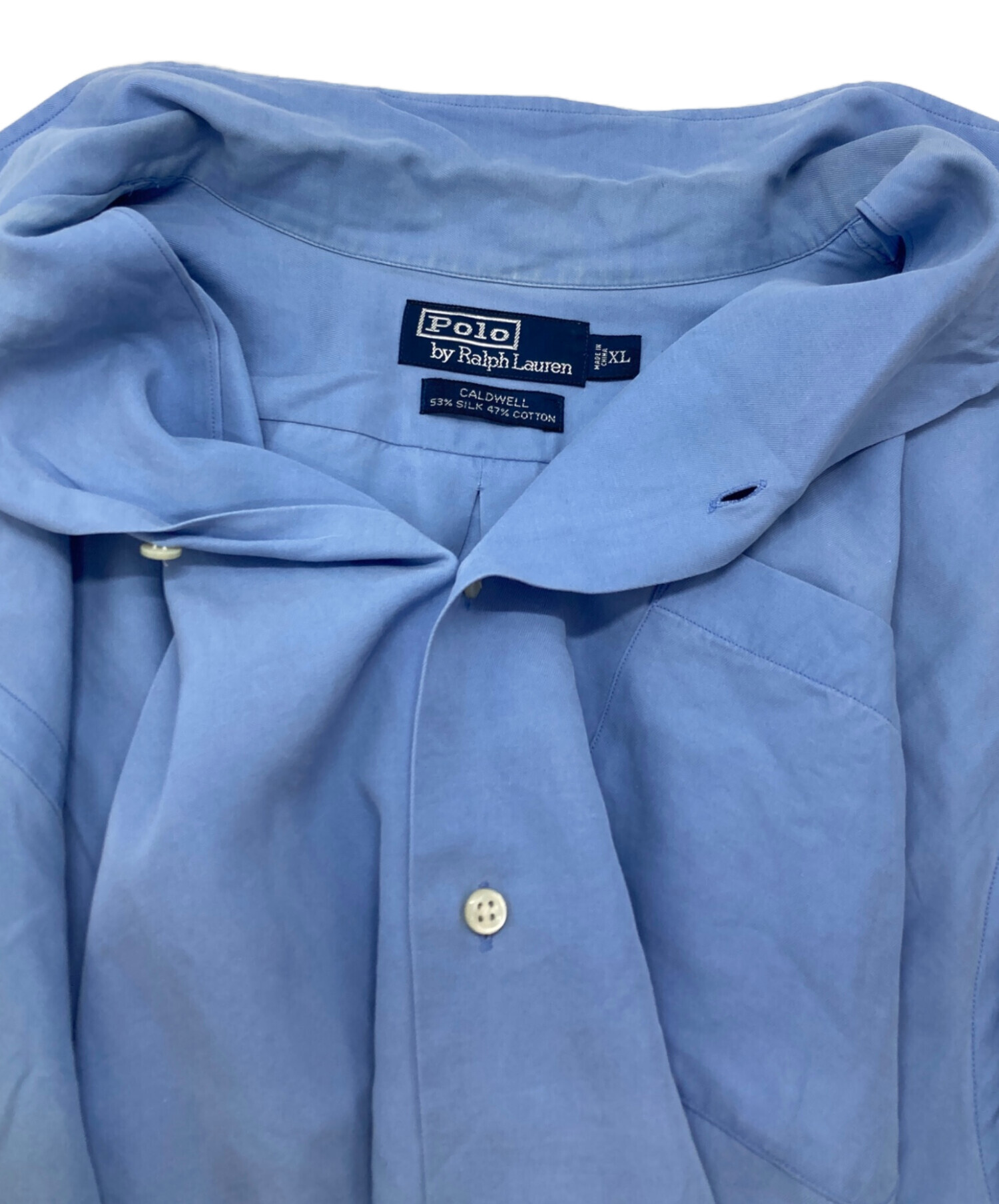 ラルフローレン開襟シャツ　青　水色 中古・古着通販】POLO RALPH LAUREN (ポロ・ラルフローレン) オープン