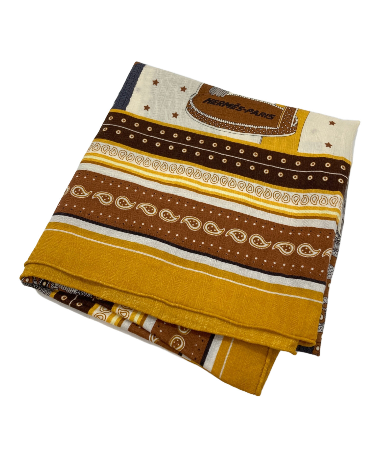 HERMESエルメス　カレジェアン140 中古・古着通販】HERMES (エルメス) カレ140/カレジェアン ブラウン