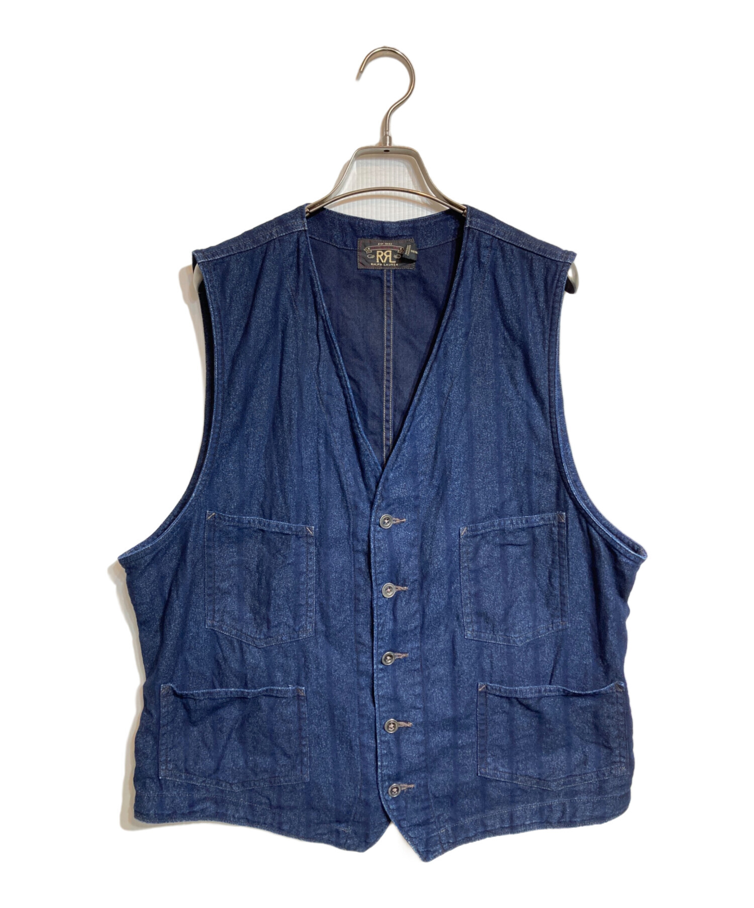 RRL ストライプベスト　Sサイズ RRL - 新品*RRL*インディゴ ストライプド ツイル ベスト*S* ダブル