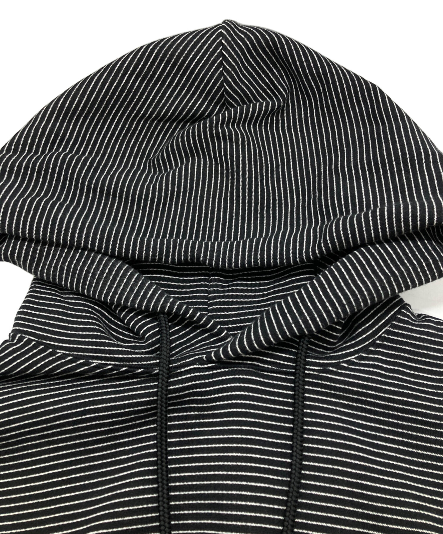 ennoy BORDER HOODIE SWEAT BLACK × WHITE BlackWhite ファッション