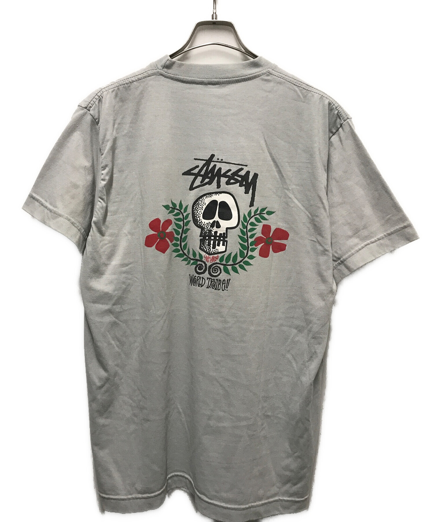 中古・古着通販】stussy (ステューシー) スカルフラワーTee ブルー