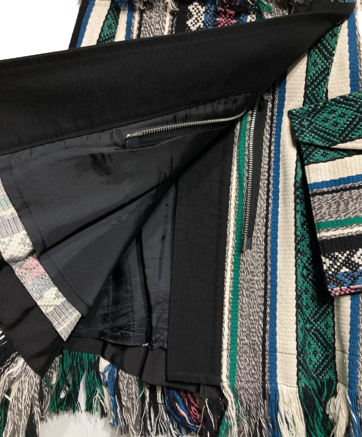 中古・古着通販】sacai (サカイ) Rug Jacquard Knit Skirt/ラグジャ