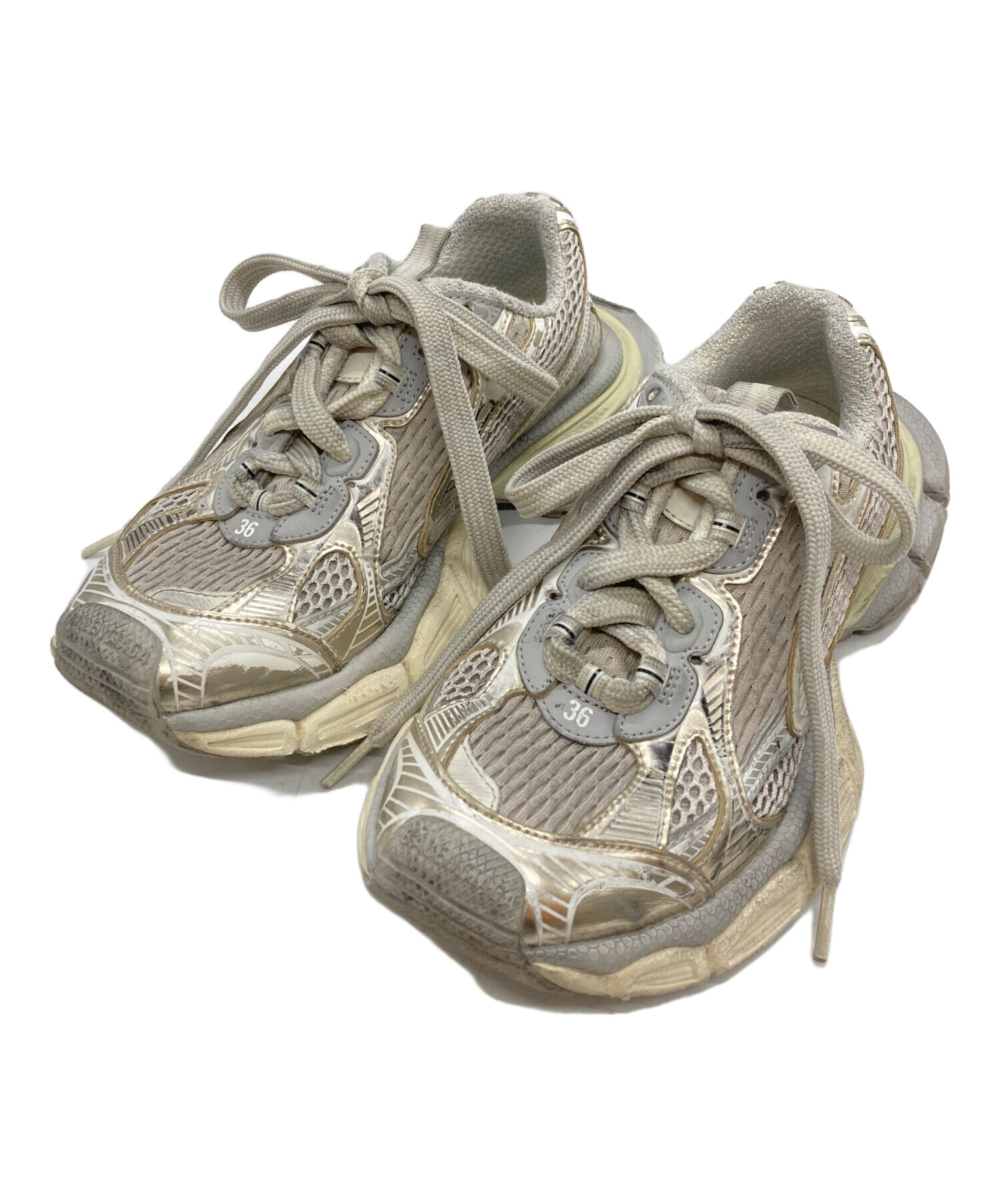 BALENCIAGA ベージュ スニーカー 中古・古着通販】BALENCIAGA (バレンシアガ) 3XLスニーカー ベージュ