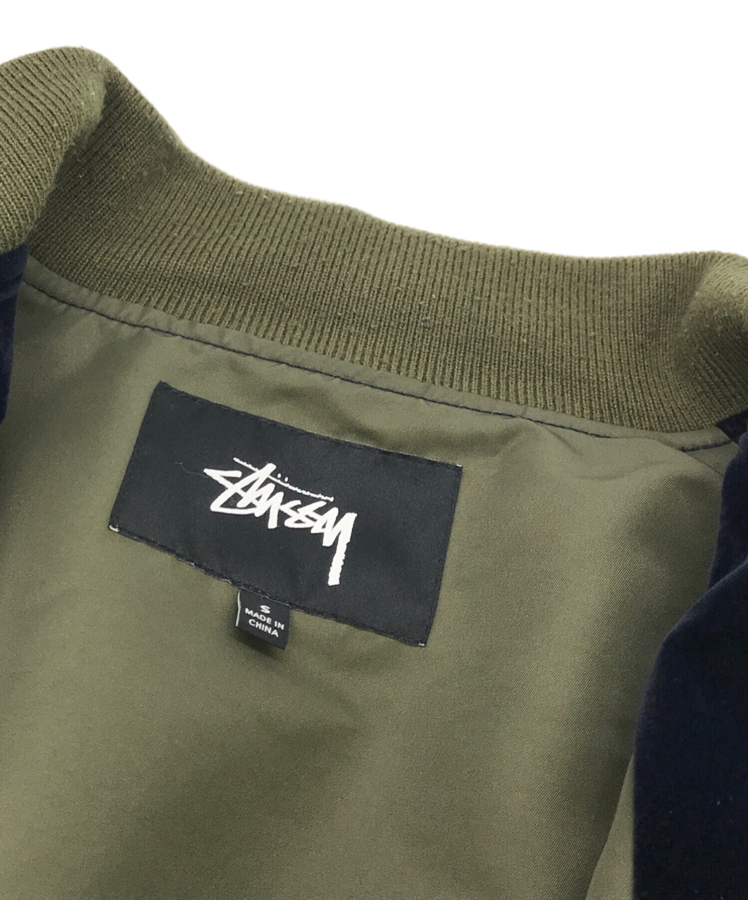 中古・古着通販】stussy (ステューシー) ベルベットブルゾン ネイビー