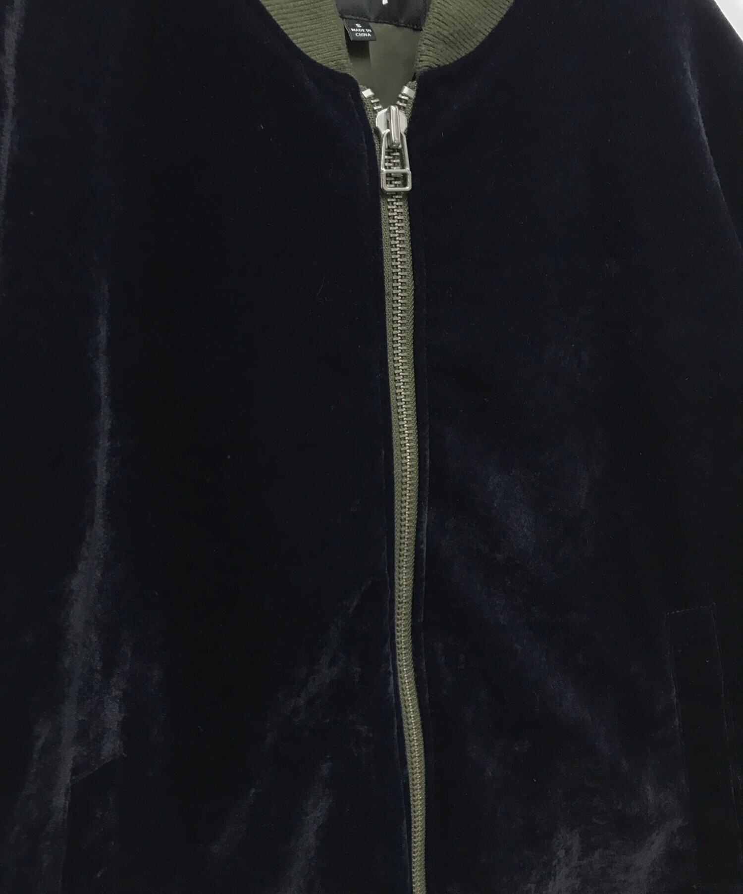 中古・古着通販】stussy (ステューシー) ベルベットブルゾン ネイビー