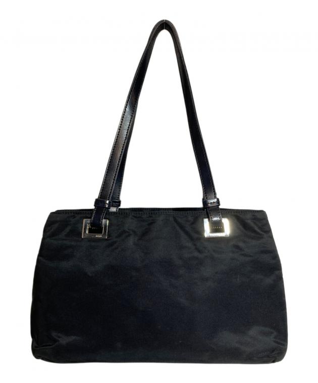 美品 PRADA ブラック ナイロン ハンドバッグ 中古・古着通販】PRADA (プラダ) ナイロンハンドバッグ ブラック