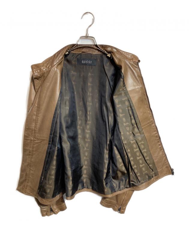 中古・古着通販】GUCCI (グッチ) シングルレザーライダースジャケット