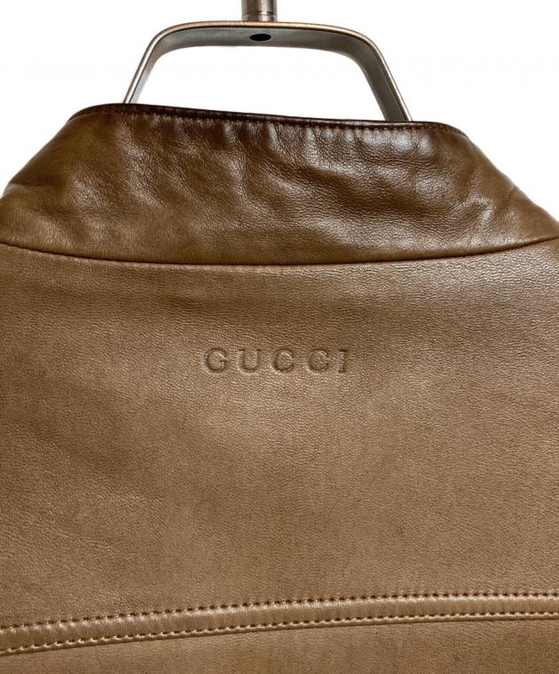 中古・古着通販】GUCCI (グッチ) シングルレザーライダースジャケット