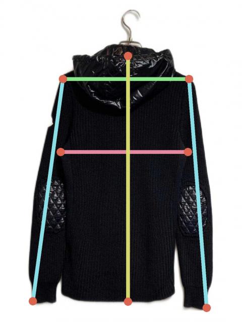 ✳︎最終セール中✳︎モンクレールニットカーディガン　ブラック　XS 中古・古着通販】MONCLER (モンクレール) ナイロン切替ニット