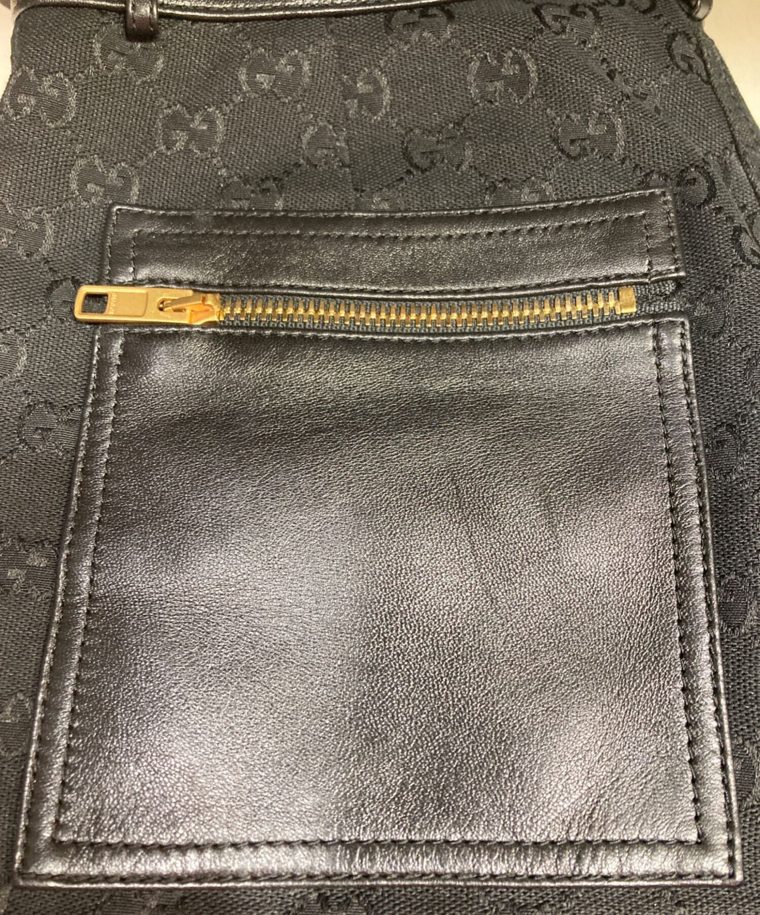 中古・古着通販】GUCCI (グッチ) GGキャンバスレザー切替ショート