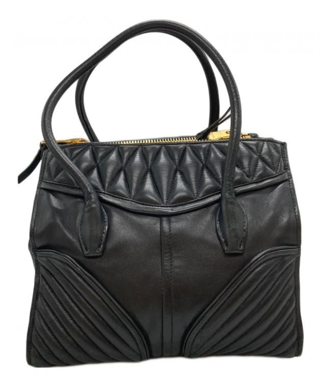 【確実正規品】【美品】miumiu 2way ナッパ バイカー ブラックレザー 中古・古着通販】MIU MIU (ミュウミュウ) ナッパバイカー2WAYバッグ