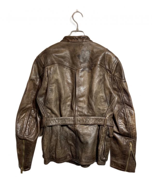 RRLブラウンレザージャケット 中古美品 中古・古着通販】RRL (ダブルアールエル) レザーライダースジャケット