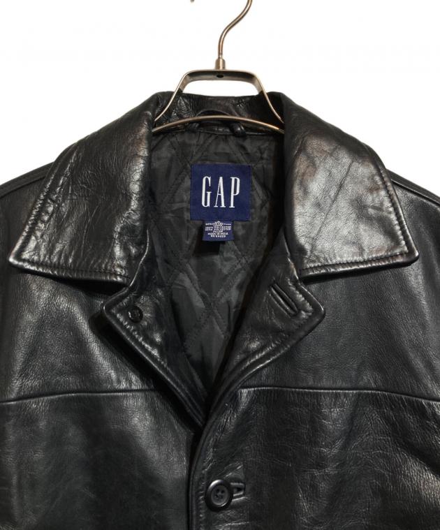中古・古着通販】GAP (ギャップ) レザーカーコート ブラック サイズ:S