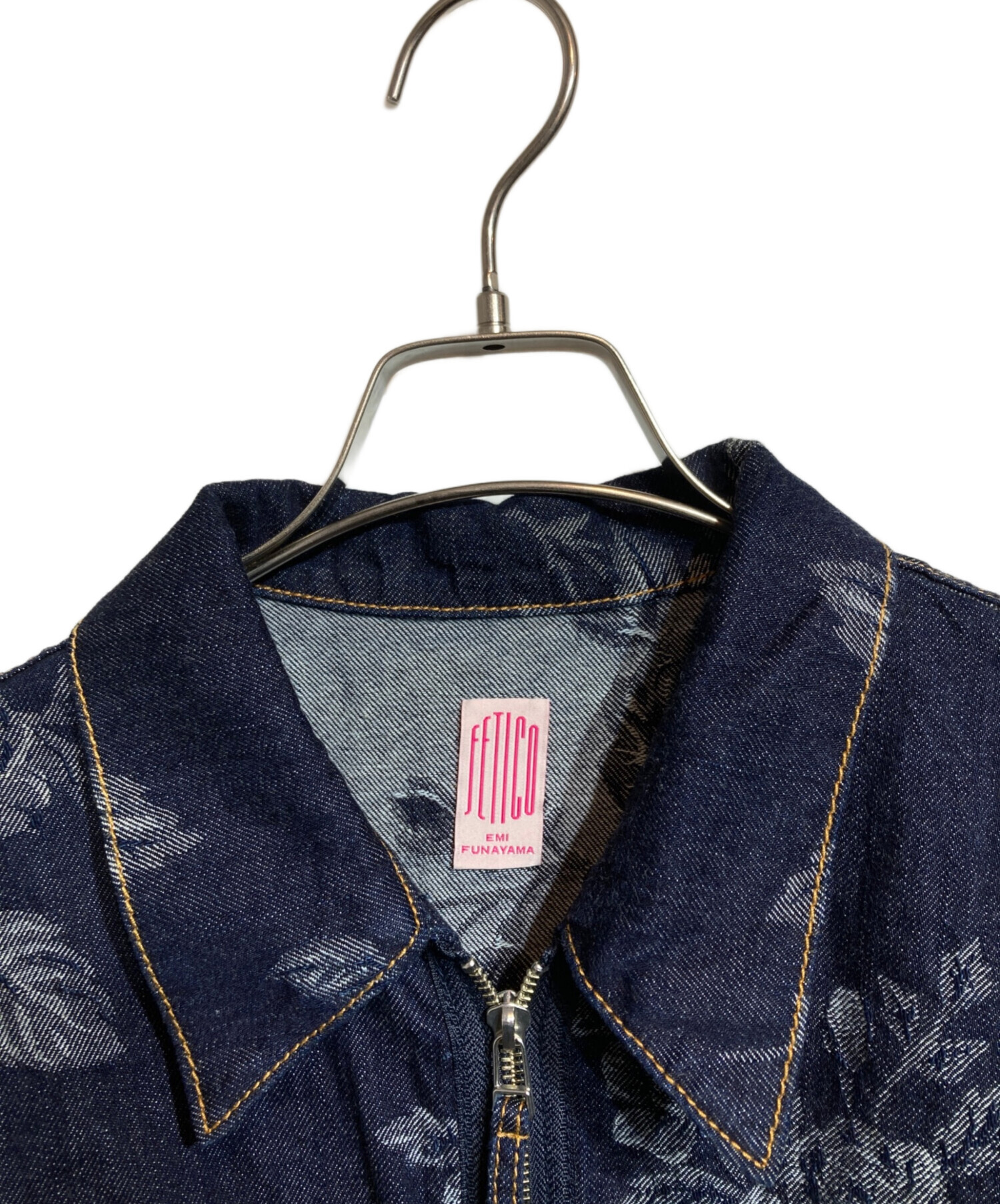 中古・古着通販】FETICO (フェティコ) ROSE DENIM JACKET/ローズデニム