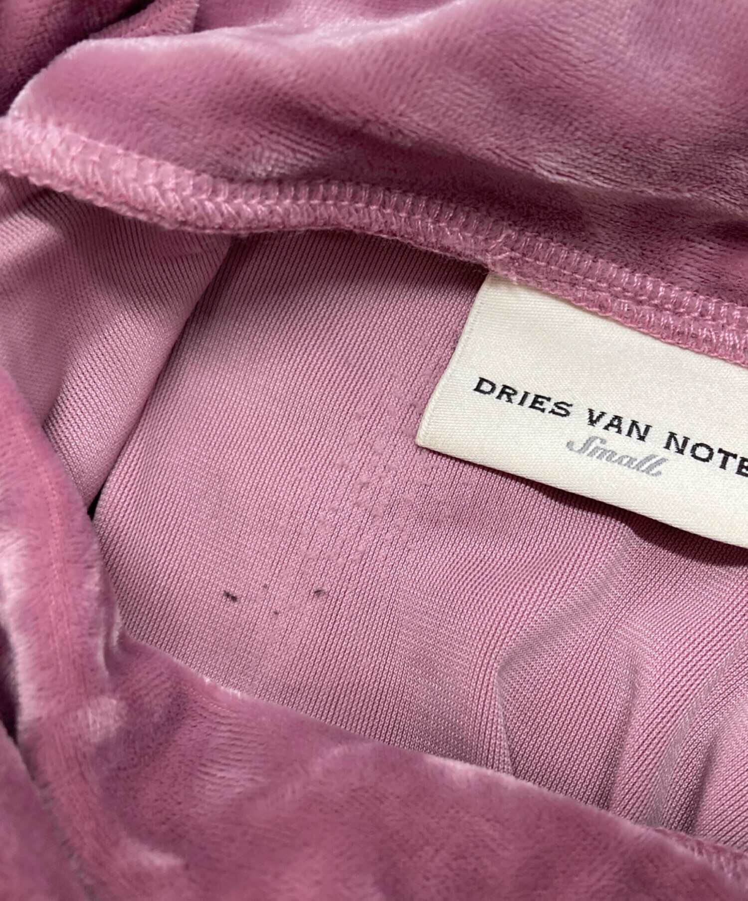 DRIES VAN NOTEN ピンク 長袖セーター Small 中古・古着通販】DRIES VAN NOTEN (ドリスヴァンノッテン) ベロア