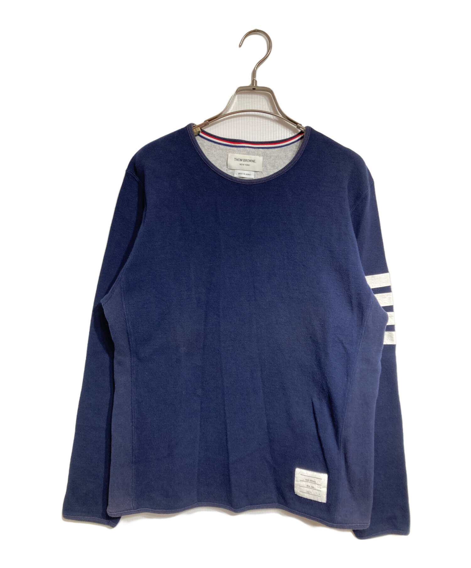 Thom Browne 4BAR クラシック スウェットトレーナー ネイビー 中古・古着通販】Thom Browne (トムブラウン) 4 bar sweatshirt