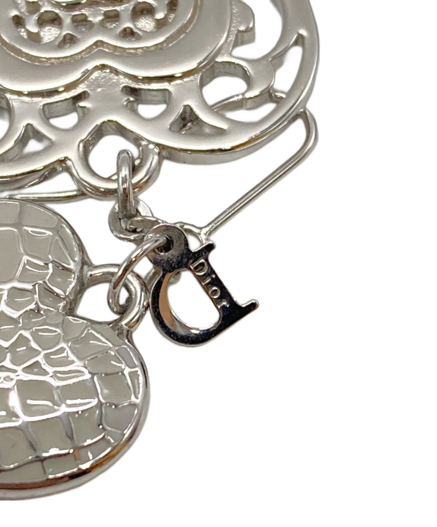 Christian Dior ハート型ピアス シルバー 中古・古着通販】Christian Dior (クリスチャン ディオール) ハート