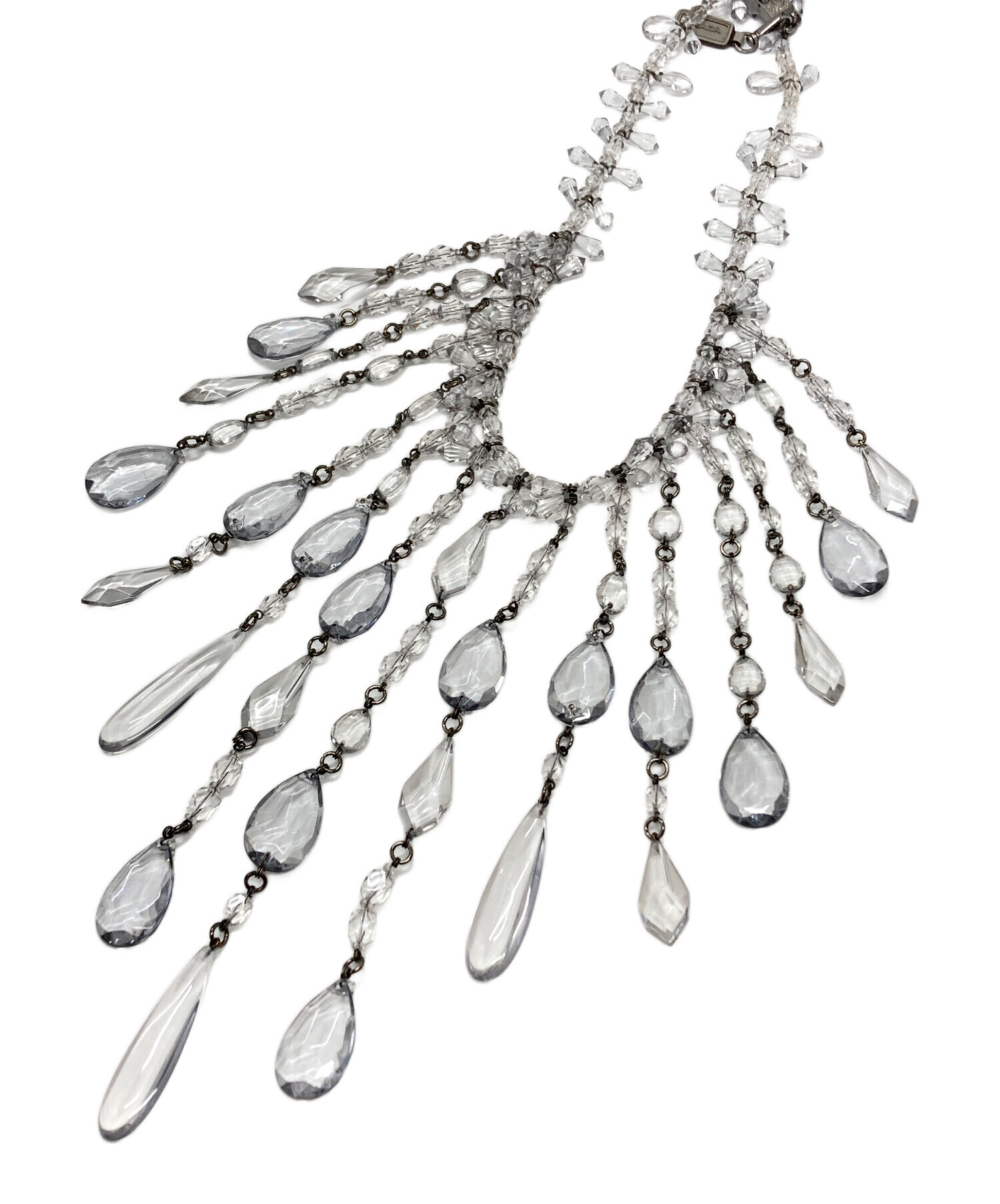 PRADA ビジューネックレス 中古・古着通販】PRADA (プラダ) クリスタルビジューネックレス