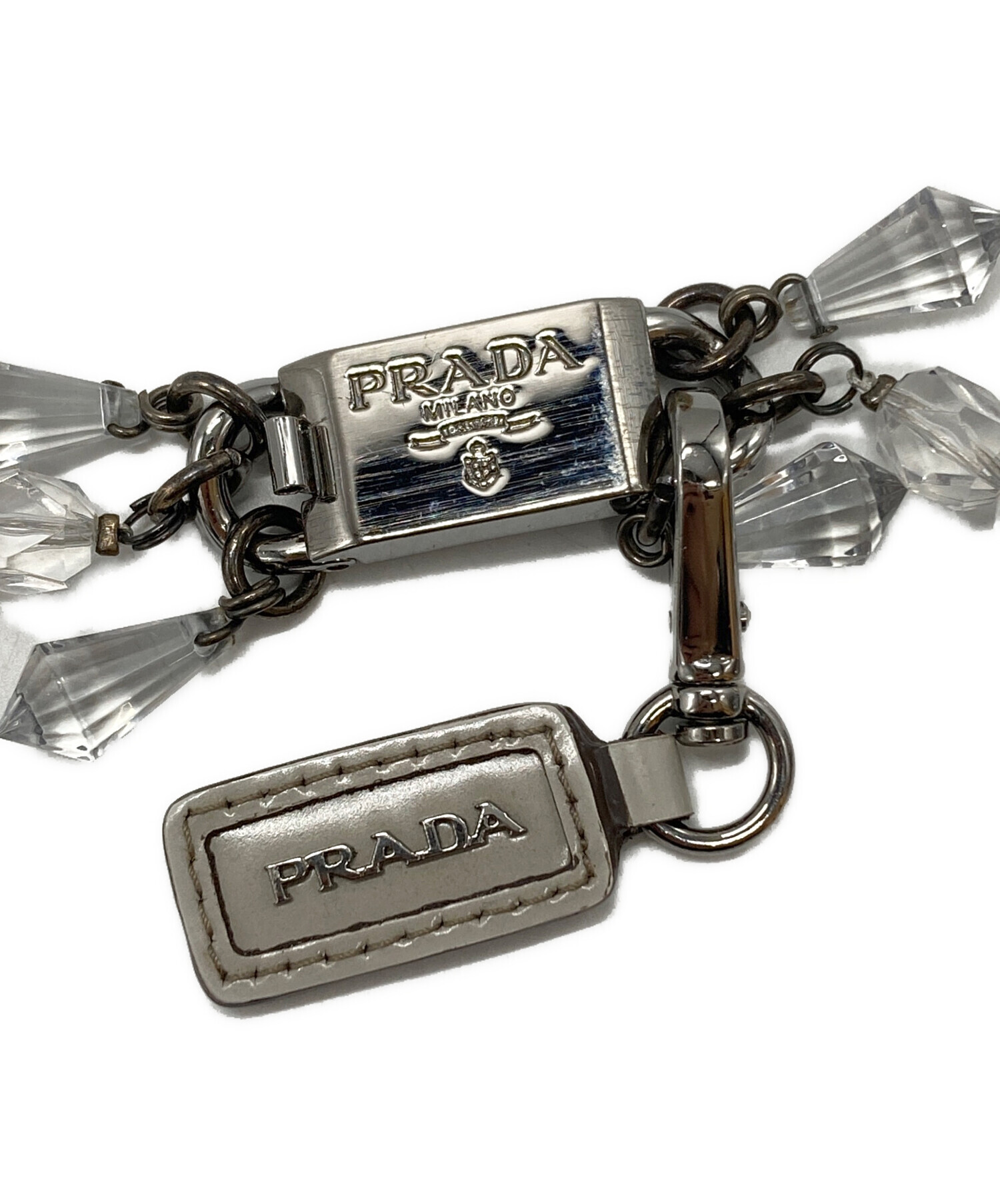 中古・古着通販】PRADA (プラダ) クリスタルビジューネックレス