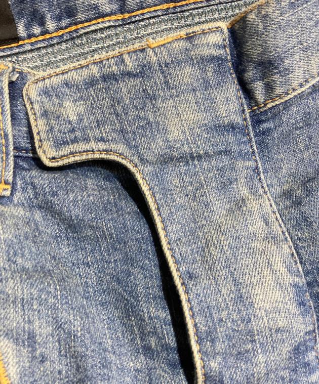 BALMAIN バルマン　ゴールドボタン　ウォッシュドダメージ　デニムスカート BALMAIN バルマン ゴールドボタン ウォッシュドダメージ デニム