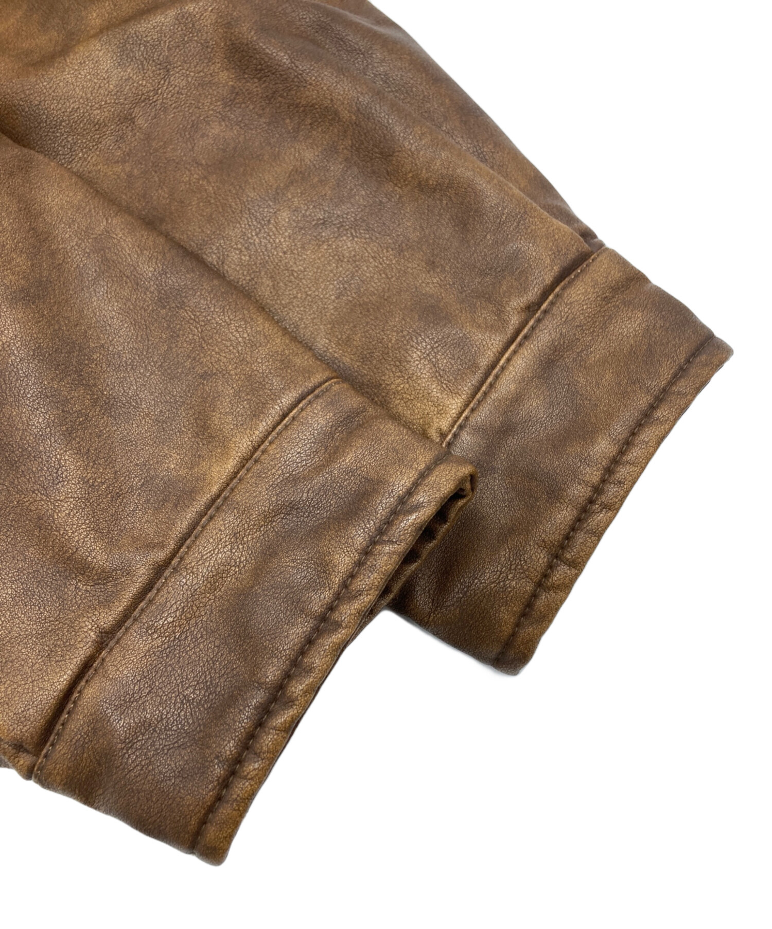 【美品】ノーティカ　ブラウンレザージャケット NAUTICA（ノーティカ） レザージップアップジャケット ブラウン サイズ