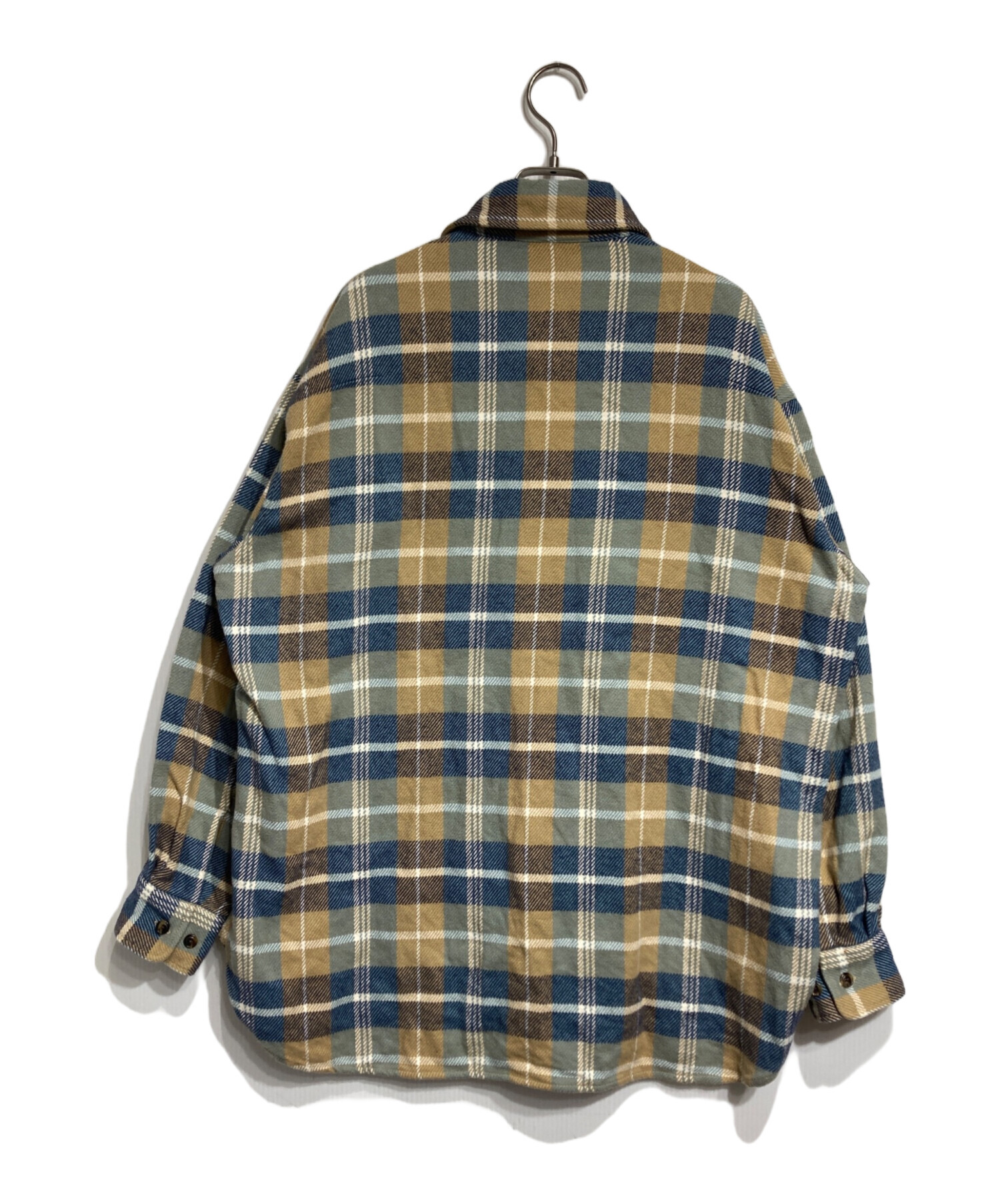 URU ウル カジュアルシャツ メンズ 【古着】【中古】 中古・古着通販】URU (ウル) コットンチェックシャツ ベージュ サイズ