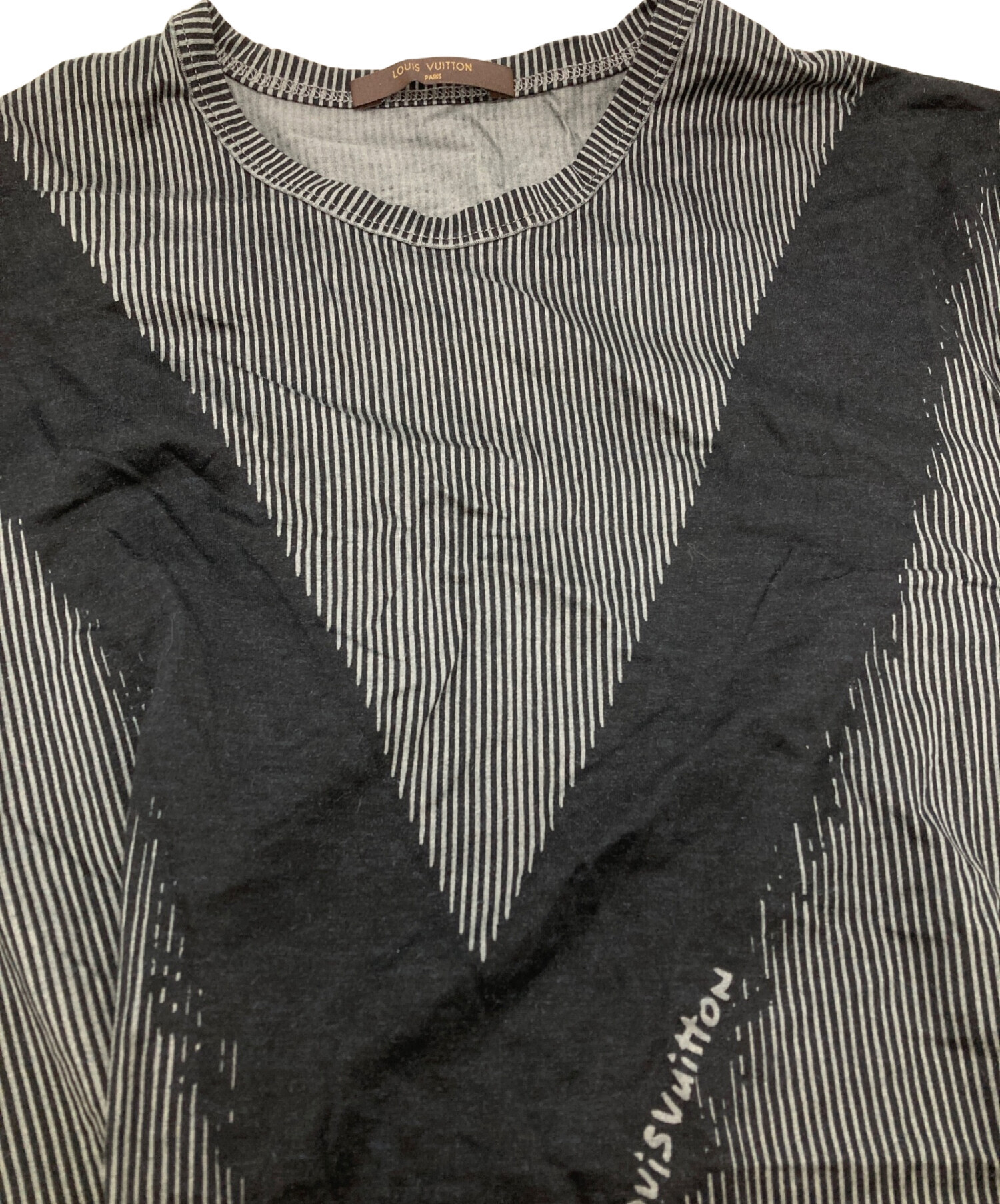LOUIS VUITTON ストライプ Tシャツ 中古・古着通販】LOUIS VUITTON (ルイ ヴィトン) ストライプロゴT