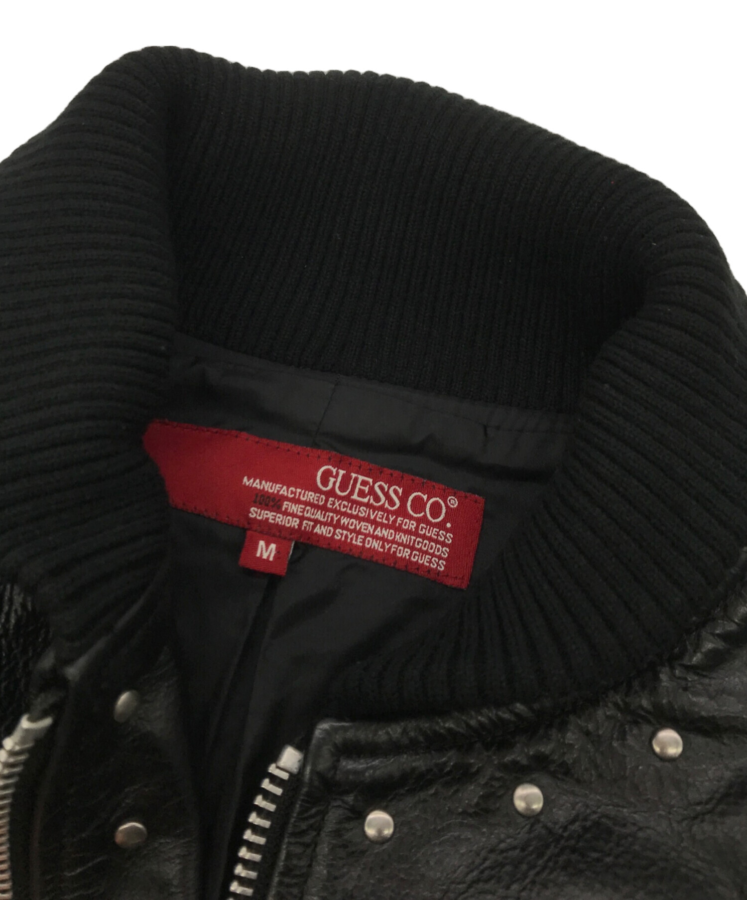 中古・古着通販】GUESS (ゲス) レザースタッズボンバージャケット