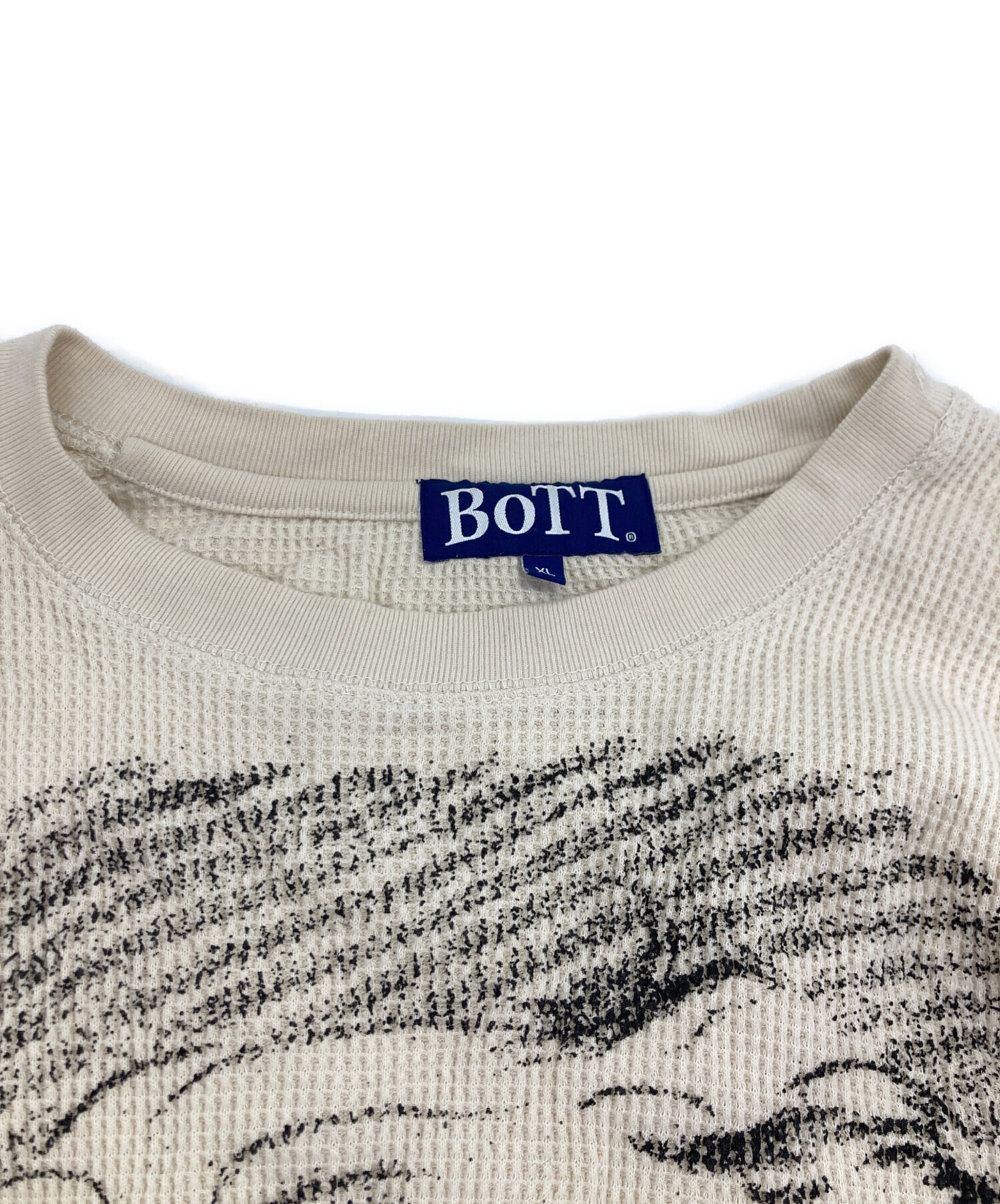 BoTT サーマル Mサイズ 中古・古着通販】BoTT (ボット) サーマルプリントカットソー ベージュ