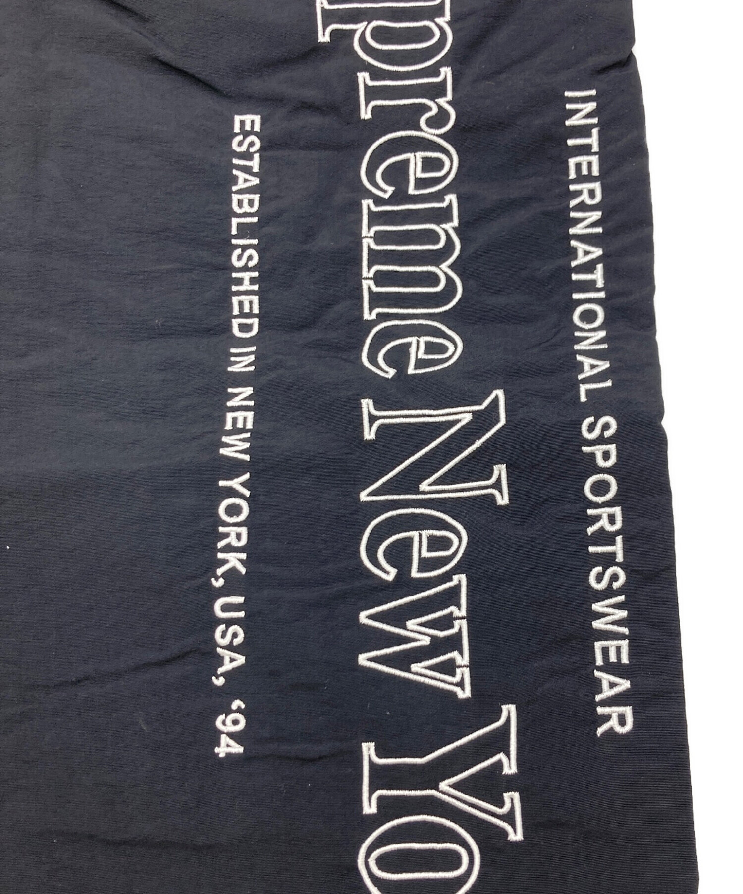 【中古】Supreme（19AW）Side Logo Track pant 黒 Supreme◇Side Logo Track Pant/19AW/ボトム/M/ナイロン/ブラック