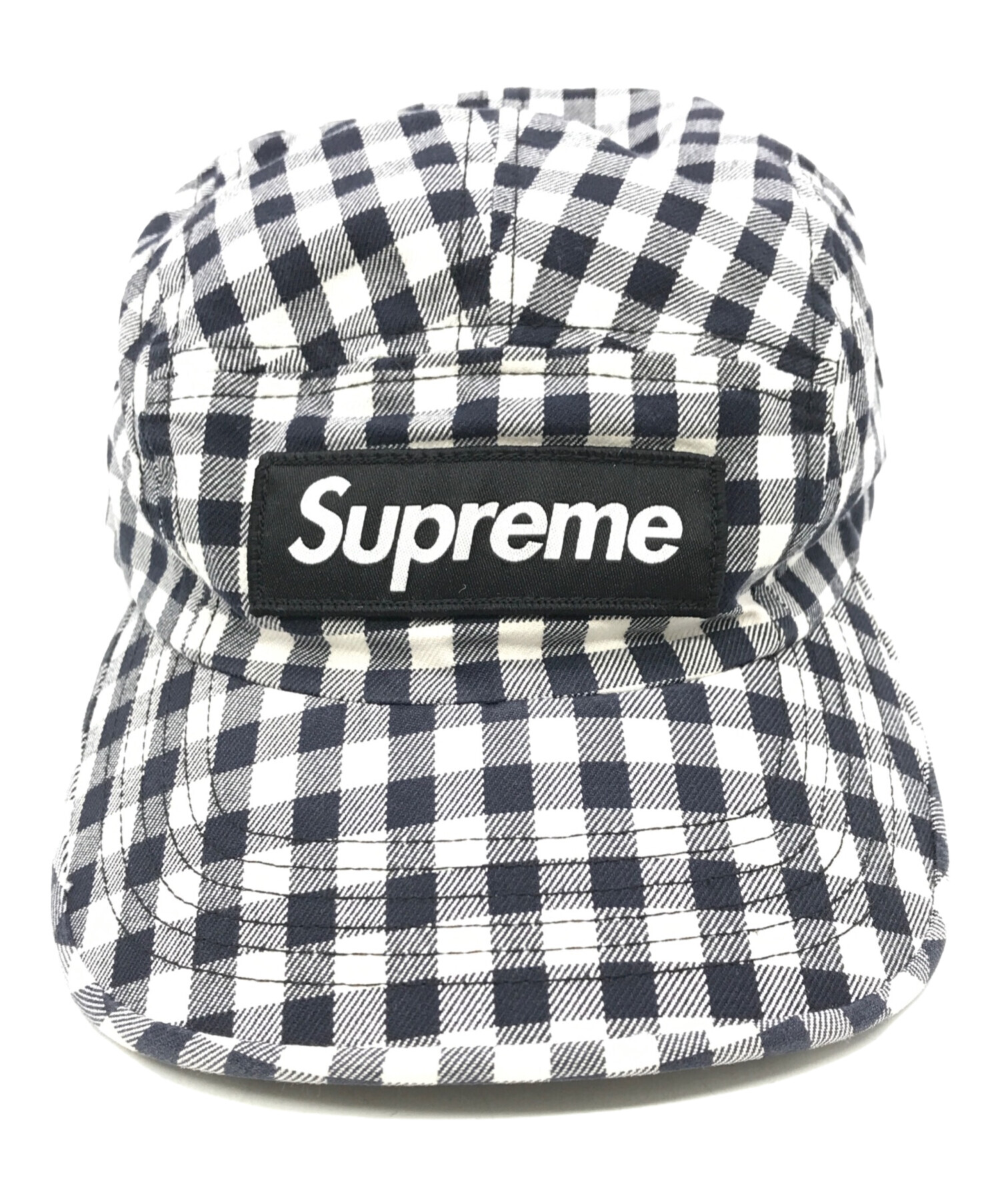 中古・古着通販】Supreme (シュプリーム) Gingham Camp Cap ネイビー