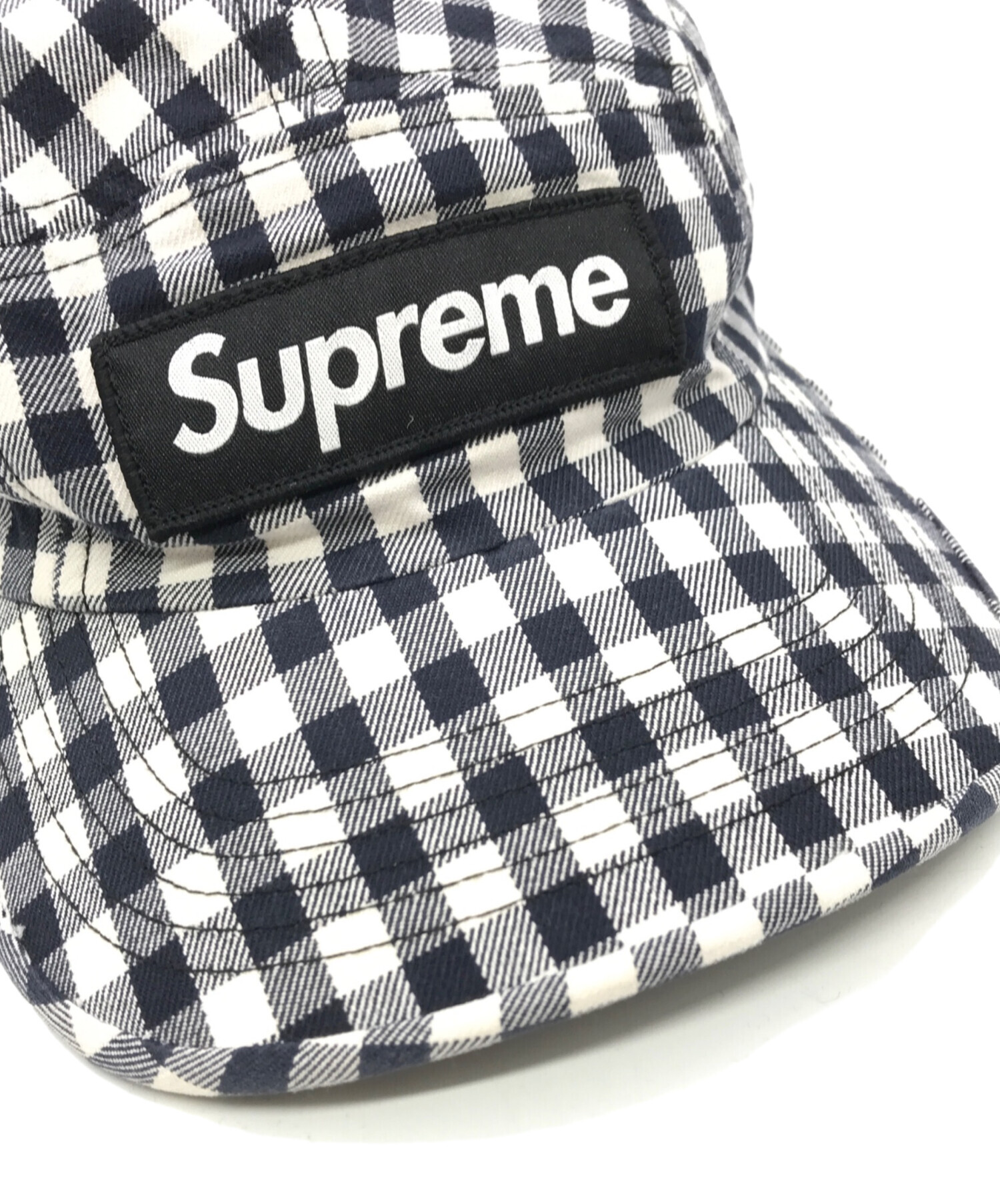 中古・古着通販】Supreme (シュプリーム) Gingham Camp Cap ネイビー