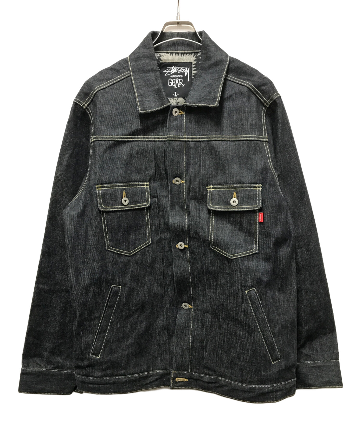 STUSSY デニムレザージャケット　old stussy 中古・古着通販】stussy (ステューシー) AUTHENTIC GEAR デニム