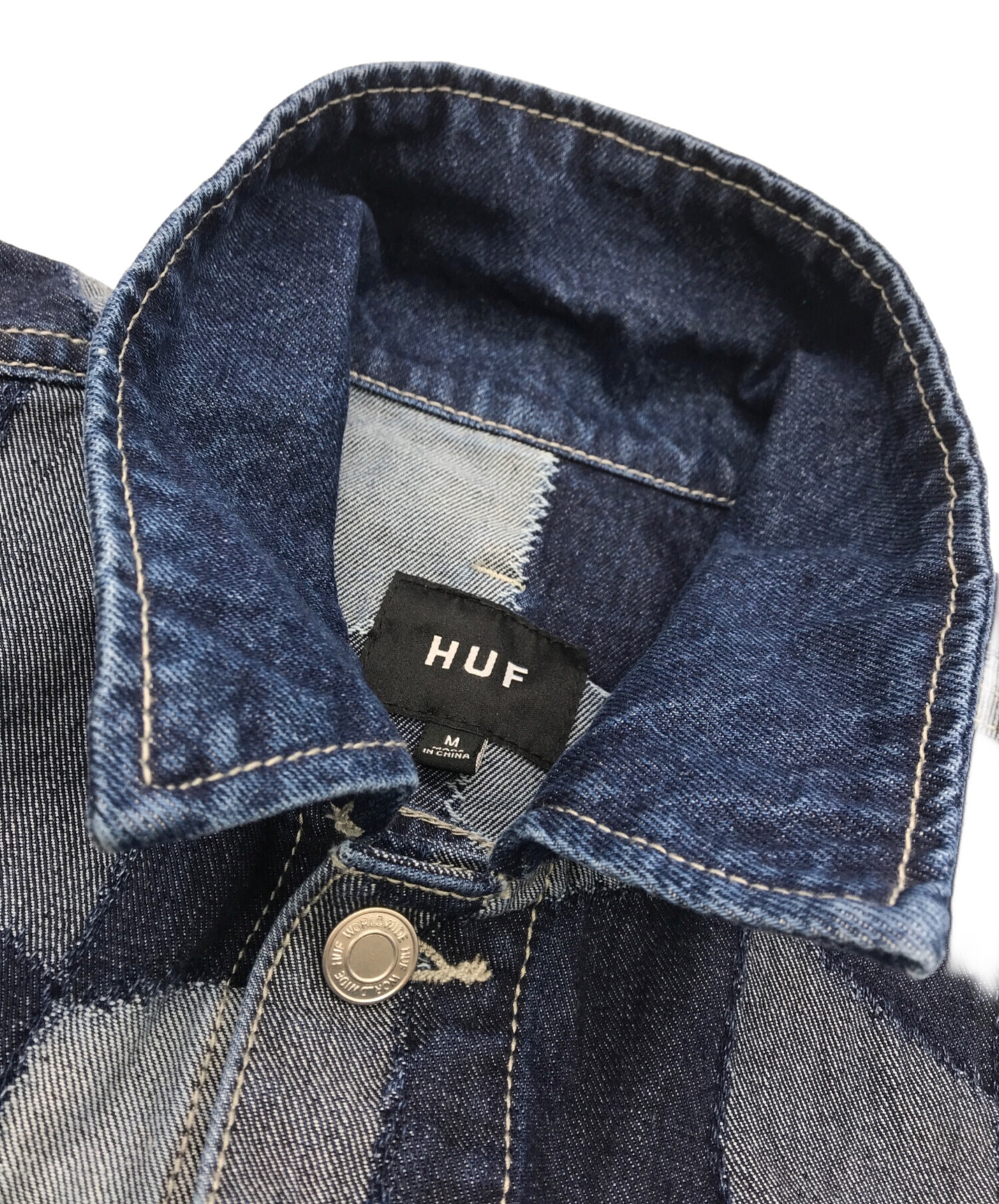 中古・古着通販】HUF (ハフ) PATCHWORK DENIM JACKET インディゴ 