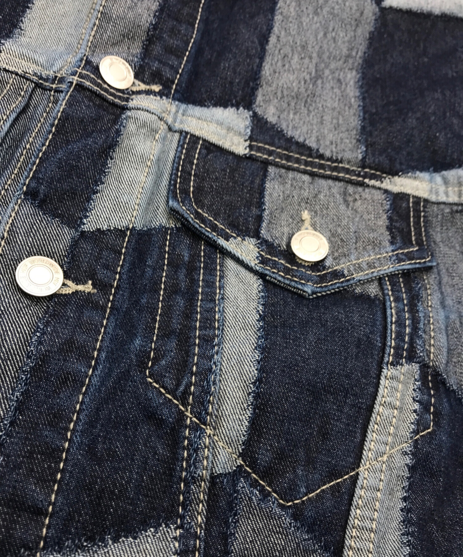 中古・古着通販】HUF (ハフ) PATCHWORK DENIM JACKET インディゴ 