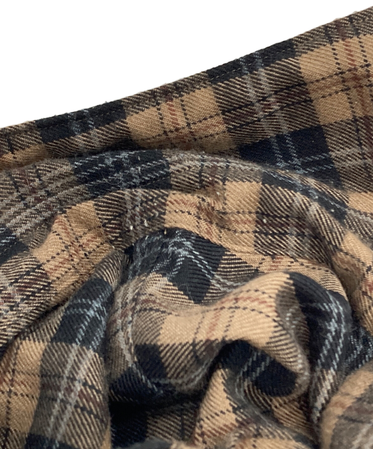 COMME des GARÇONS HOMME PLUS茶チェックサルエルパンツ