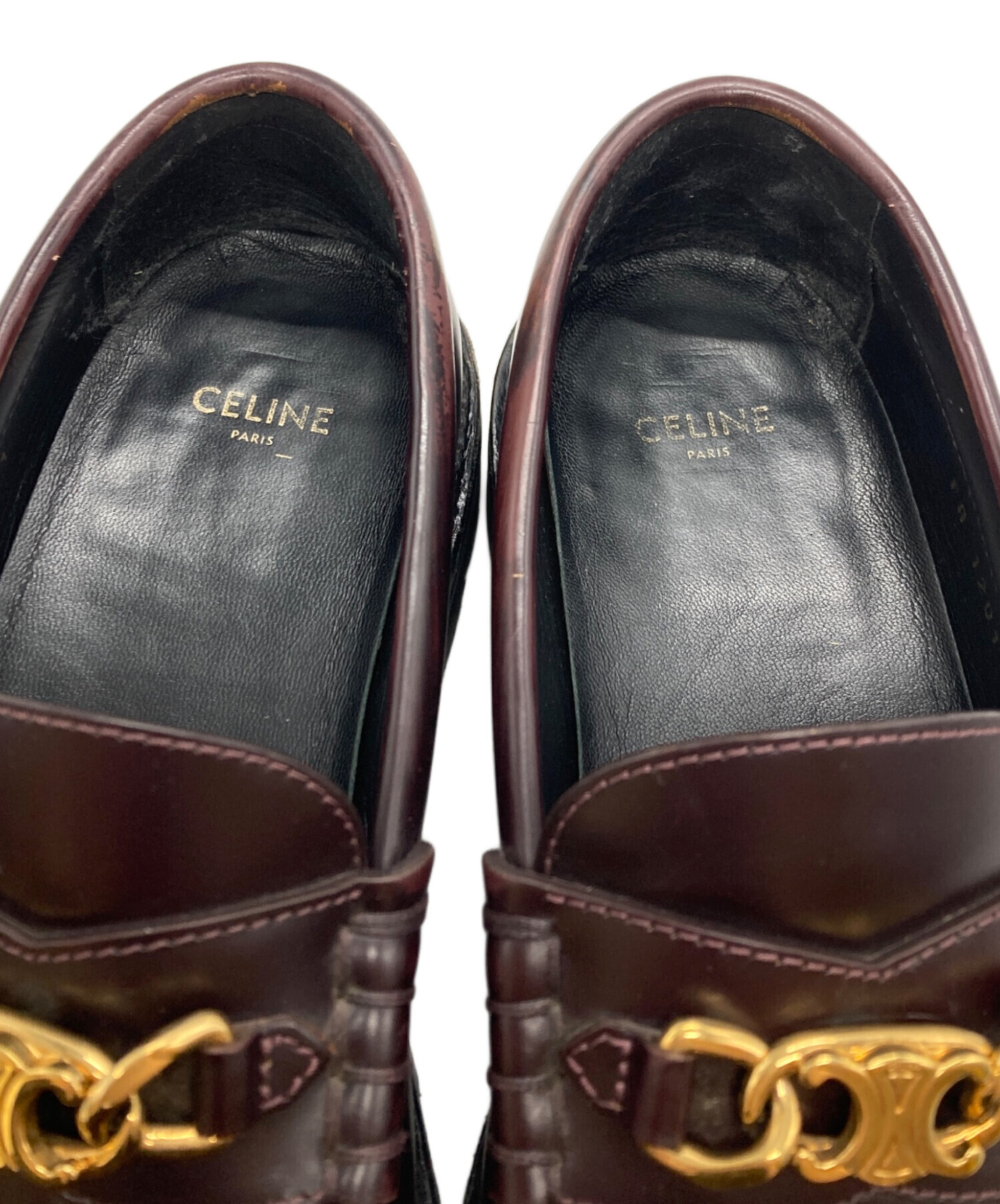 CELINE トリオンフ ローファー ブラウン 38.5 使用わずか 中古・古着通販】CELINE (セリーヌ) トリオンフ チェーン マーガレット