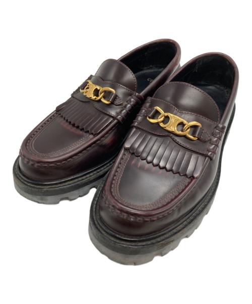 CELINE トリオンフ ローファー ブラウン 38.5 使用わずか 中古・古着通販】CELINE (セリーヌ) トリオンフ チェーン マーガレット