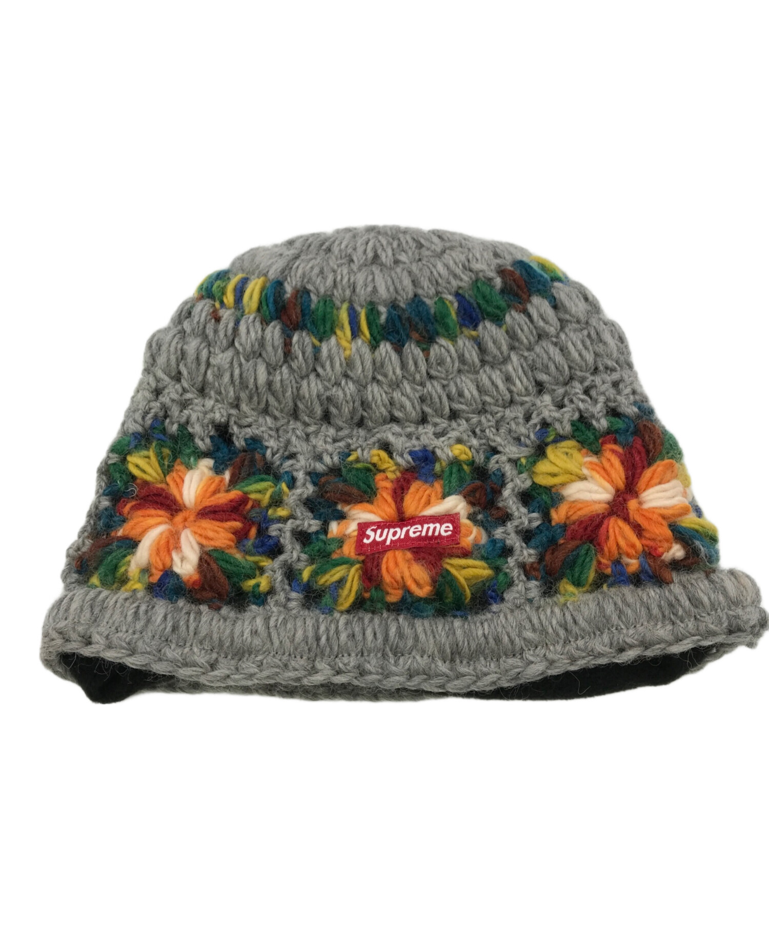 Supreme かぎ編みビーニー グレー/マルチカラー 中古・古着通販】Supreme (シュプリーム) crochet beanie グレー