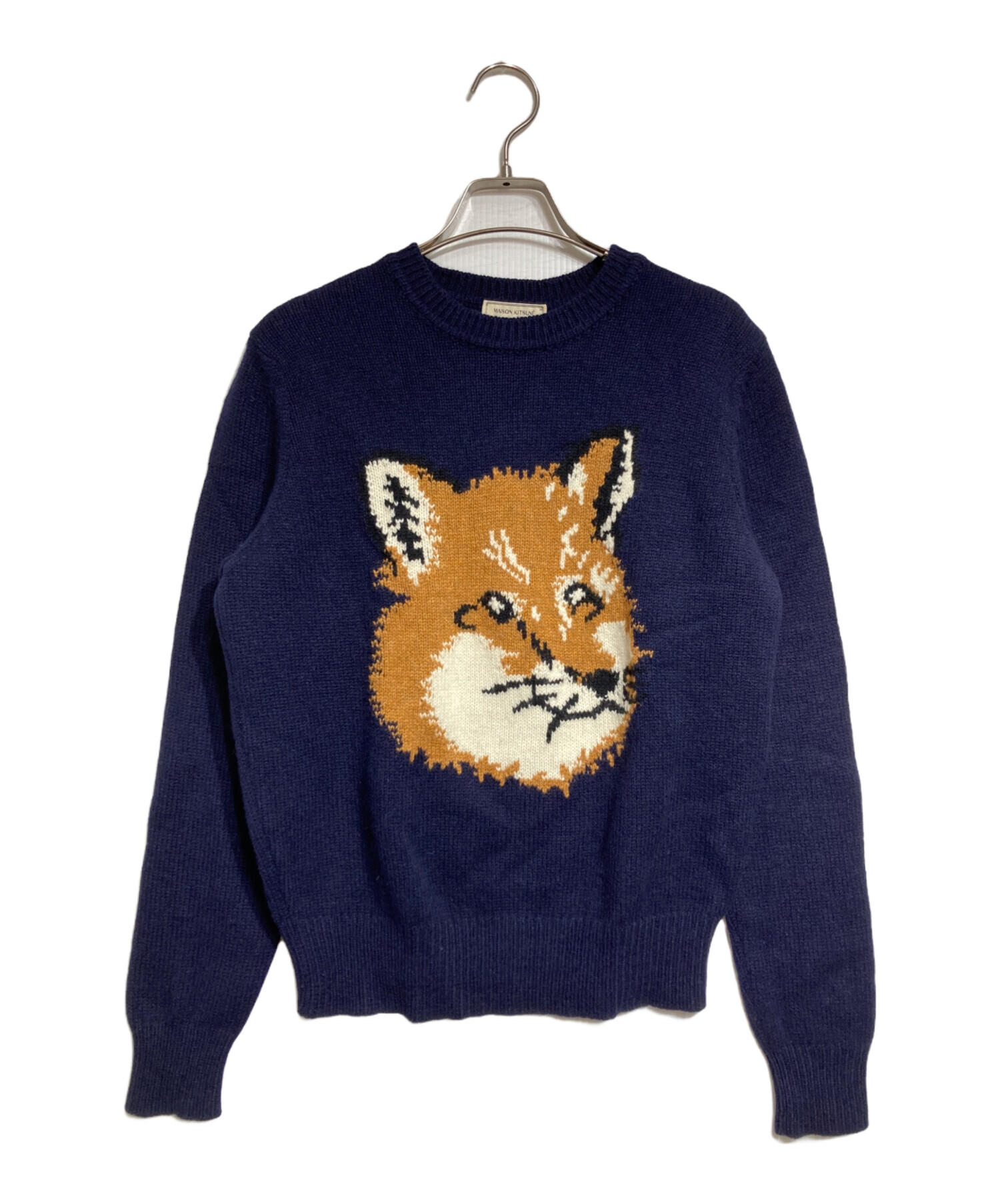 MAISON KITSUNÉ ネイビー セーター S 中古・古着通販】MAISON KITSUNE (メゾンキツネ) フォックスヘッド