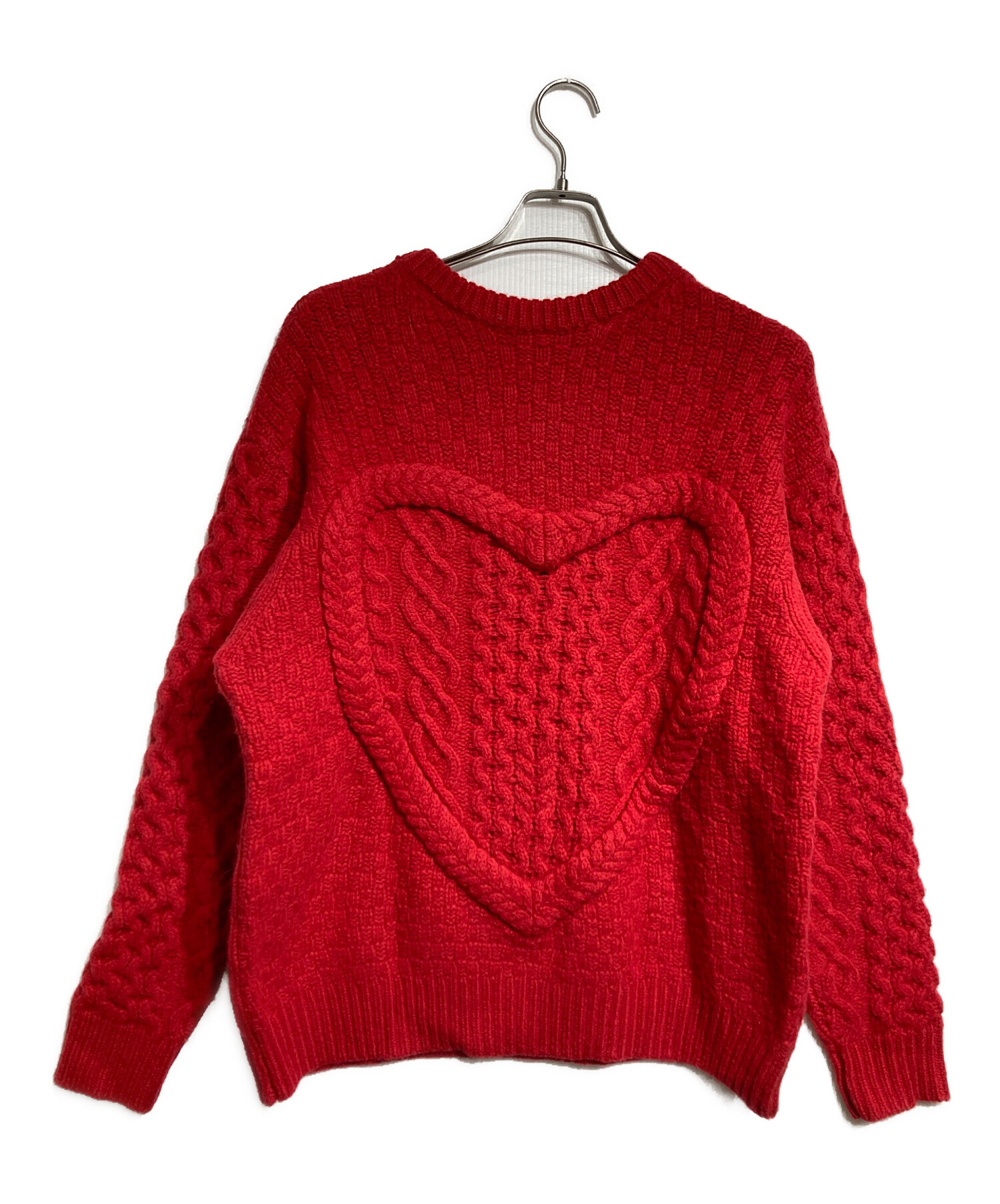 中古・古着通販】NKNIT (エヌニット) ハートケーブルクルーネック
