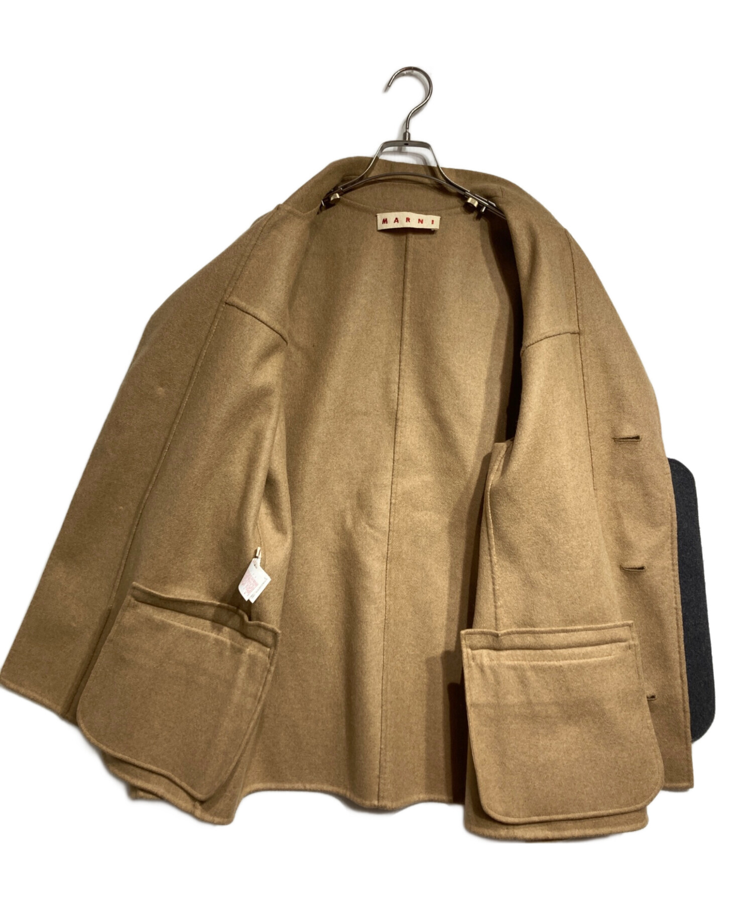美品 MARNI 18万キャメル色ウールコート 中古・古着通販】MARNI (マルニ) カラーフラップウールコート/Color
